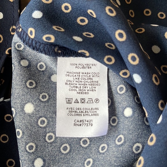 Navy blouse with tiered ruffles on sleeves - Picture 3 of 6